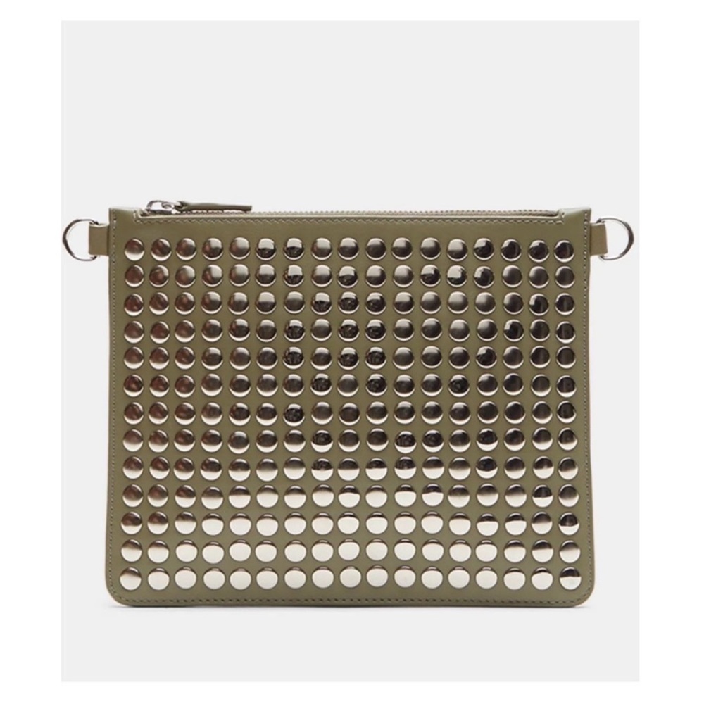 New! THEORY Transformer Studded Leather Pouch Crossbody Bag